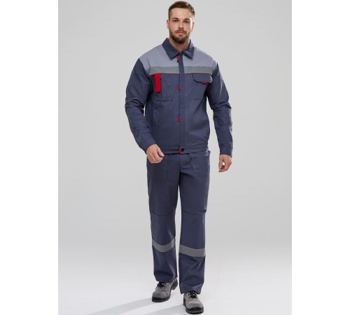 Костюм Флагман-Фаворит-1 СОП UZ (тк.Саржа,250) брюки, т.серый/св.серый