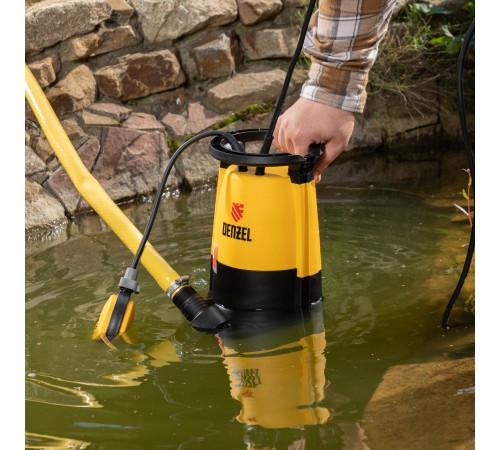 Дренажный насос для чистой и грязной воды DP-600S, 600 Вт, напор 7 м, 13000 л/ч Denzel