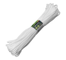 Шнур вязаный полипропиленовый с серд. белый, 5 мм, L 20 м , Сибртех