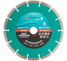 Диск отрезной алмазный сегментный GreatFlex Light, 180 x 2.2 x 7.0 x 22.2 мм Greatflex Диск отрезной алмазный сегментный GreatFlex Light, 180 x 2.2 x 7.0 x 22.2 мм Greatflex
