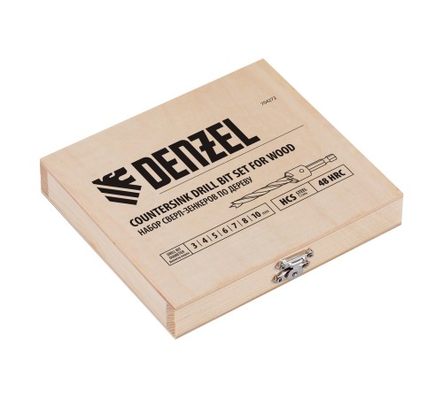Набор сверл зенкеров по дереву, 3-10 мм, 7 шт // Denzel