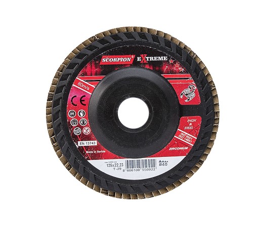 Абразивный КЛТ Scorpion EXTREME 125х22мм, P40, Metal+Inox Абразивный КЛТ Scorpion EXTREME 125х22мм, P40, Metal+Inox