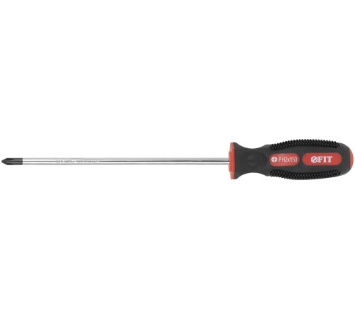 Отвертка "Универсал", CrV сталь, прорезиненная ручка  5х150 мм РН1 FIT IT Отвертка "Универсал", CrV сталь, прорезиненная ручка  5х150 мм РН1 FIT IT