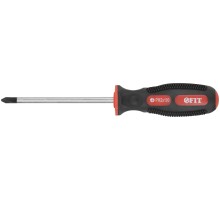 Отвертка "Универсал", CrV сталь, прорезиненная ручка  6х100 мм РН2 FIT IT Отвертка "Универсал", CrV сталь, прорезиненная ручка  6х100 мм РН2 FIT IT
