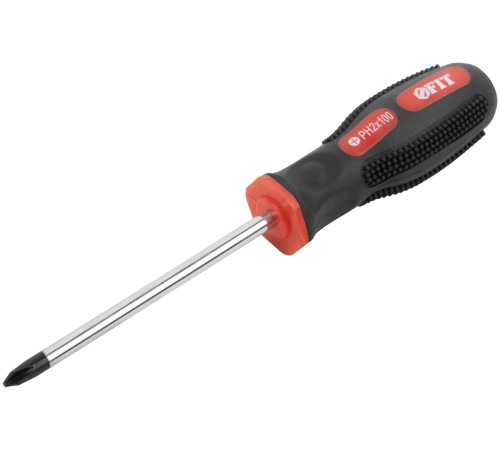 Отвертка "Универсал", CrV сталь, прорезиненная ручка  6х100 мм РН2 FIT IT Отвертка "Универсал", CrV сталь, прорезиненная ручка  6х100 мм РН2 FIT IT