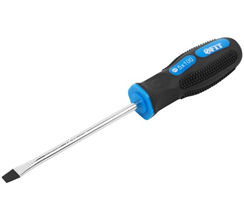 Отвертка "Универсал", CrV сталь, прорезиненная ручка  5х100 мм SL FIT IT Отвертка "Универсал", CrV сталь, прорезиненная ручка  5х100 мм SL FIT IT