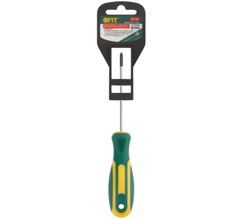 Отвертка "Контур", CrV сталь, прорезиненная ручка  3х75 мм РН0 FIT IT Отвертка "Контур", CrV сталь, прорезиненная ручка  3х75 мм РН0 FIT IT