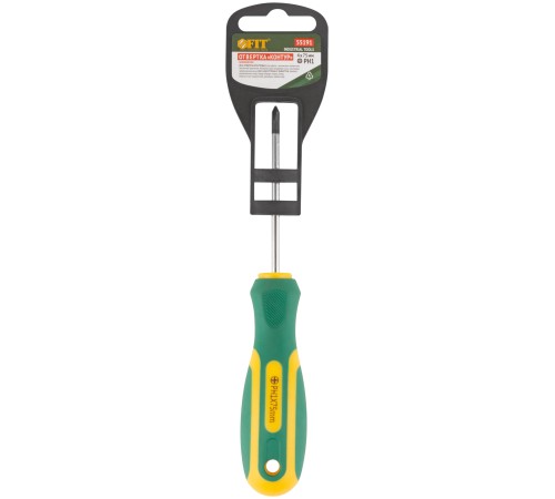 Отвертка "Контур", CrV сталь, прорезиненная ручка  4х75 мм РН1 FIT IT Отвертка "Контур", CrV сталь, прорезиненная ручка  4х75 мм РН1 FIT IT