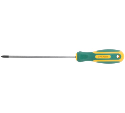 Отвертка "Контур", CrV сталь, прорезиненная ручка  5х150 мм РН1 FIT IT Отвертка "Контур", CrV сталь, прорезиненная ручка  5х150 мм РН1 FIT IT