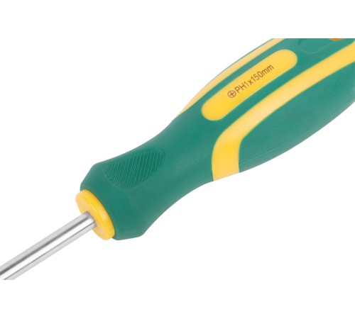 Отвертка "Контур", CrV сталь, прорезиненная ручка  5х150 мм РН1 FIT IT Отвертка "Контур", CrV сталь, прорезиненная ручка  5х150 мм РН1 FIT IT