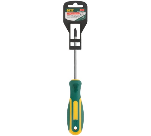 Отвертка "Контур", CrV сталь, прорезиненная ручка  6х100 мм РН2 FIT IT Отвертка "Контур", CrV сталь, прорезиненная ручка  6х100 мм РН2 FIT IT