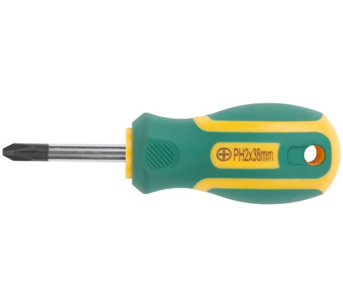Отвертка "Контур", CrV сталь, прорезиненная ручка  6х38 мм РН2 FIT IT Отвертка "Контур", CrV сталь, прорезиненная ручка  6х38 мм РН2 FIT IT