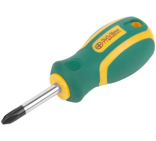 Отвертка "Контур", CrV сталь, прорезиненная ручка  6х38 мм РН2 FIT IT Отвертка "Контур", CrV сталь, прорезиненная ручка  6х38 мм РН2 FIT IT