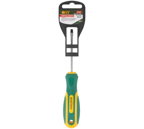 Отвертка "Контур", CrV сталь, прорезиненная ручка  4х75 мм SL FIT IT Отвертка "Контур", CrV сталь, прорезиненная ручка  4х75 мм SL FIT IT