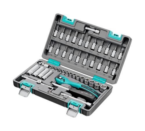 Набор инструмента, 1/4, Cr-V, S2, усиленный кейс, 47 предметов Stels