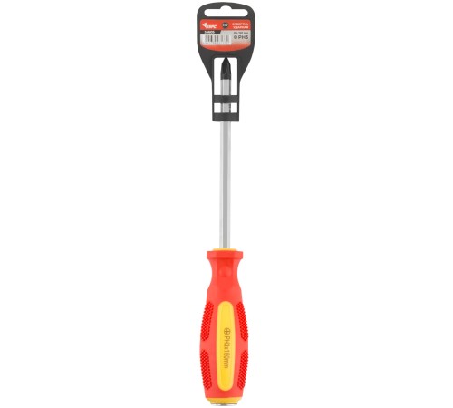 Отверткa ударная, CrV сталь, шестигранное сквозное жало с бойком, прорезиненная ручка  8х150 мм PH3 КУРС