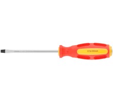 Отверткa ударная, CrV сталь, шестигранное сквозное жало с бойком, прорезиненная ручка  5х100 мм SL КУРС