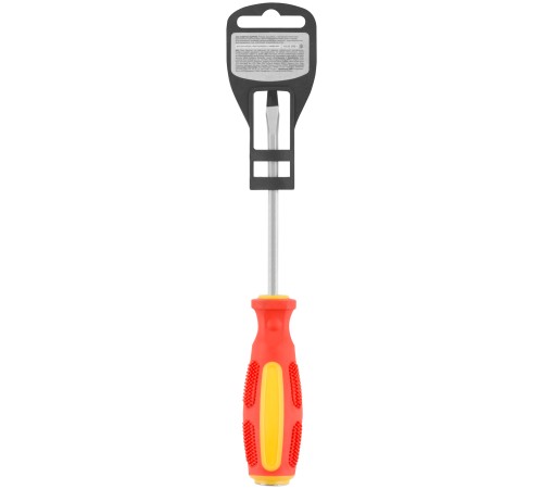 Отверткa ударная, CrV сталь, шестигранное сквозное жало с бойком, прорезиненная ручка  5х100 мм SL КУРС