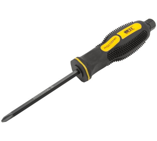 Отверткa ударная, сталь S2, шестигран.жало, боек под ключ, прорезиненная ручка, Профи  6х100 мм PH2 FIT IT Отверткa ударная, сталь S2, шестигран.жало, боек под ключ, прорезиненная ручка, Профи  6х100 мм PH2 FIT IT