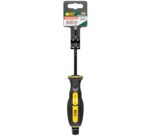 Отверткa ударная, сталь S2, шестигран.жало, боек под ключ, прорезиненная ручка, Профи  6х100 мм PH2 FIT IT Отверткa ударная, сталь S2, шестигран.жало, боек под ключ, прорезиненная ручка, Профи  6х100 мм PH2 FIT IT