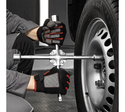 Ключ-крест баллонный, 17 х 19 х 21 мм, под квадрат 1/2, усиленный, толщина 16 мм Matrix Professional