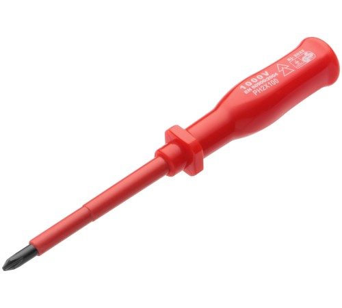 Отвертка изолированная 1000 В, CrV сталь, пластиковая ручка  РН2 х 100 мм FIT IT Отвертка изолированная 1000 В, CrV сталь, пластиковая ручка  РН2 х 100 мм FIT IT