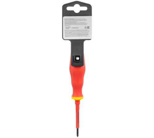 Отвертка изолированная 1000 В, CrV сталь, прорезиненная ручка  3х60 мм РН0 FIT IT Отвертка изолированная 1000 В, CrV сталь, прорезиненная ручка  3х60 мм РН0 FIT IT