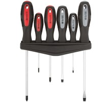 Отвертки "Мастер", CrV сталь, прорезиненные ручки, магнитный наконечник, на держателе, набор 6 шт. КУРС Отвертки "Мастер", CrV сталь, прорезиненные ручки, магнитный наконечник, на держателе, набор 6 шт. КУРС