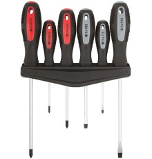 Отвертки "Мастер", CrV сталь, прорезиненные ручки, магнитный наконечник, на держателе, набор 6 шт. КУРС Отвертки "Мастер", CrV сталь, прорезиненные ручки, магнитный наконечник, на держателе, набор 6 шт. КУРС