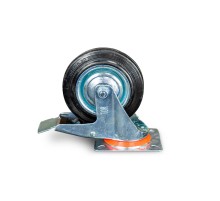 Колесо поворотное резина SCb 63 160 мм с тормозом (N)