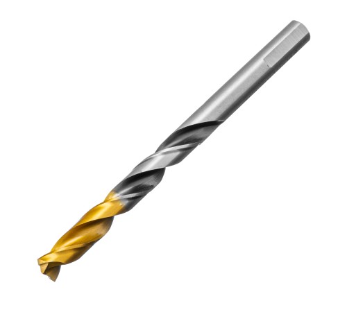 Сверло спиральное по металлу 9 x 125мм, Р6М5, Golden Tip, многогранная заточка Denzel