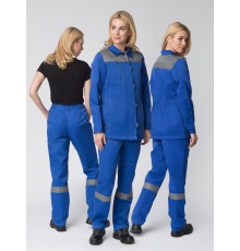 Костюм женский Весна-1 СОП CH (тк.Смесовая,210) брюки, васильковый/серый Костюм женский Весна-1 СОП CH (тк.Смесовая,210) брюки, васильковый/серый