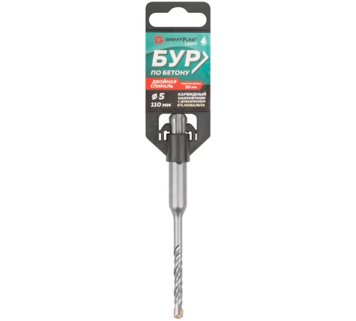 Бур по бетону, SDS-Plus, GreatFlex Light, 5x110 мм Greatflex Бур по бетону, SDS-Plus, GreatFlex Light, 5x110 мм Greatflex