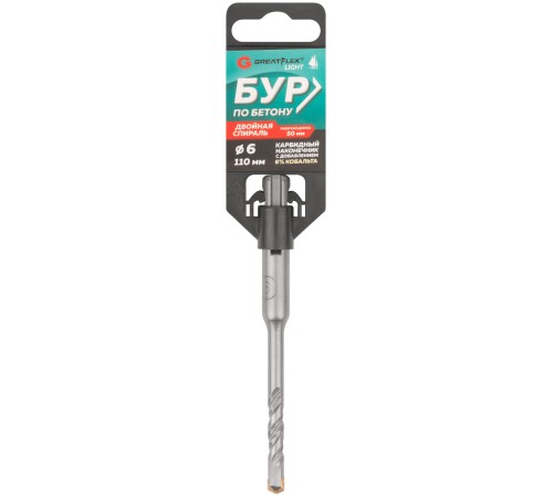 Бур по бетону, SDS-Plus, GreatFlex Light, 6x110 мм Greatflex Бур по бетону, SDS-Plus, GreatFlex Light, 6x110 мм Greatflex