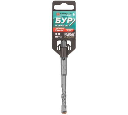 Бур по бетону, SDS-Plus, GreatFlex Light, 8x110 мм Greatflex Бур по бетону, SDS-Plus, GreatFlex Light, 8x110 мм Greatflex