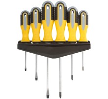 Отвертки "Старт", CrV сталь, прорезиненные ручки, на держателе, набор 6 шт. FIT IT