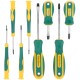 Отвертки "Контур", CrV сталь, прорезиненные ручки, 4 шт. + отвертки для точных работ 4 шт., блистер, набор 8 шт. FIT IT