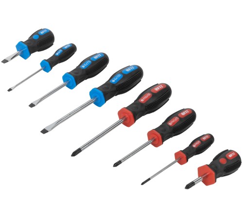 Отвертки "Универсал", CrV сталь, прорезиненные ручки, пластиковый кейс, набор 8 шт. FIT IT Отвертки "Универсал", CrV сталь, прорезиненные ручки, пластиковый кейс, набор 8 шт. FIT IT