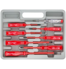 Отвертки изолированные 1000 В, CrV сталь, пластик. ручки, пластиковый кейс, набор 8 шт.+ 1 индикаторная FIT IT