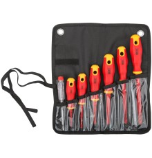 Отвертки изолированные 1000 В, CrV сталь, прорезин. ручки, в нейлоновом конверте, 6 шт.+ 1 индикаторная FIT IT