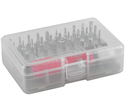 Отвертка с битами для точных работ, 30 бит, удлинитель, в пластиковом боксе КУРС