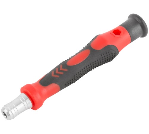 Отвертка с битами для точных работ, 33 CrV биты, гибкий переходник 175 мм, лупа, пластиковый бокс КУРС