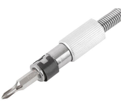 Отвертка с битами для точных работ, 33 CrV биты, гибкий переходник 175 мм, лупа, пластиковый бокс КУРС