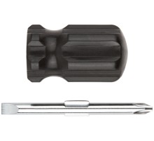 Отвертка с переставным жалом "коротыш", CrV сталь, черная пластиковая ручка 6x40 мм PH2/SL6 КУРС