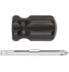 Отвертка с переставным жалом "коротыш", CrV сталь, черная пластиковая ручка 6x40 мм PH2/SL6 КУРС