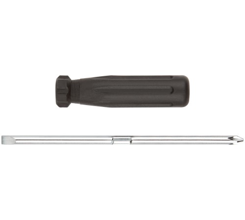 Отвертка с переставным жалом, CrV сталь, черная пластиковая ручка 6x70 мм PH2/SL6 КУРС