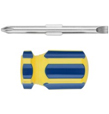 Отвертка с переставным жалом "коротыш", CrV сталь, сине-желтая пластиковая ручка 6х32 мм PH2/SL6 FIT IT