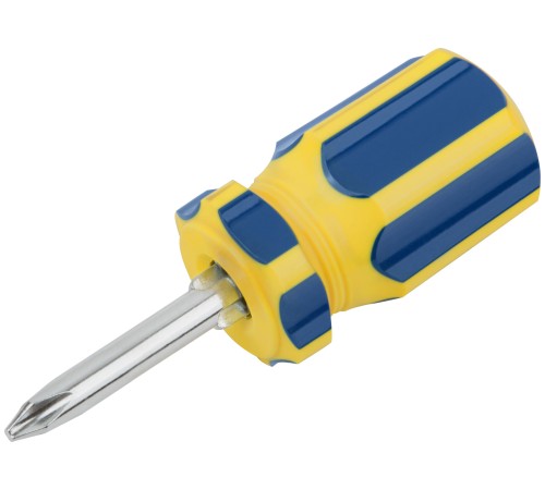 Отвертка с переставным жалом "коротыш", CrV сталь, сине-желтая пластиковая ручка 6х32 мм PH2/SL6 FIT IT