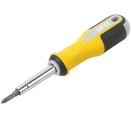 Отвертка с переставным жалом "Старт", CrV сталь, 6-в-1, стежень 115 мм, прорезиненная ручка FIT IT