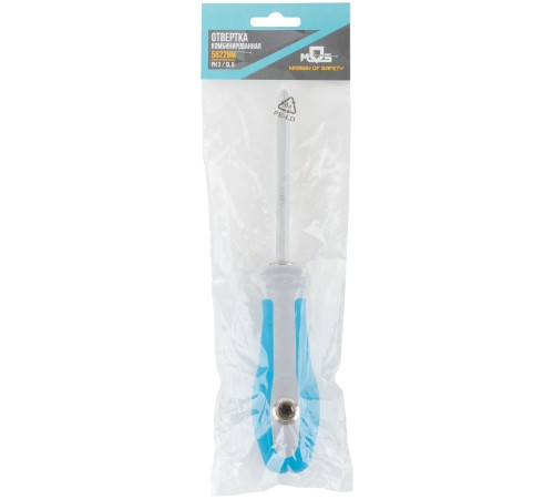 Отвертка с переставным жалом комбинированная, прямая и Т-обр., прорезиненная ручка, 6х120 мм PH2/SL6 MOS